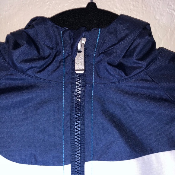Nike Oversized Swoosh Windrunner Jacket Kids Sz 4 XS Blues White (Laser Blue) - Picture 5 of 14
